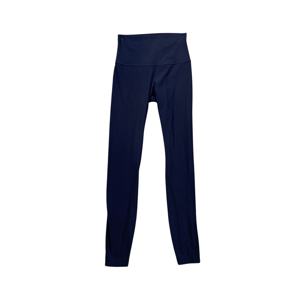Lululemon Leggings Womens 4 Navy Align High Rise Ribbed Ankle Pull On Stretch